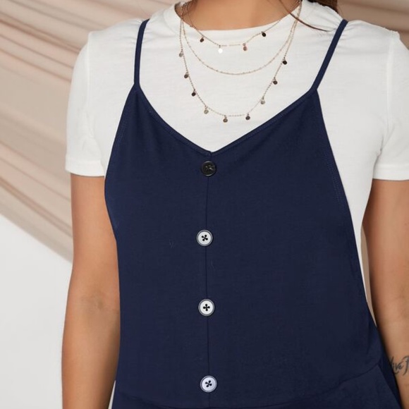 MATERNITY Black button up cami jumpsuit pocket cozy - Picture 10 of 10